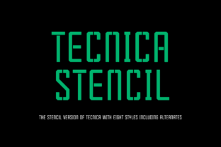 Tecnica Stencil Family: A Modern Font for Web Design